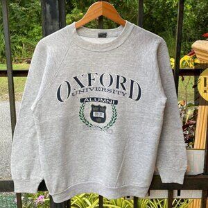 Oxford University alumni Big Logo Spellout Oxford College sweatshirt shirt grey